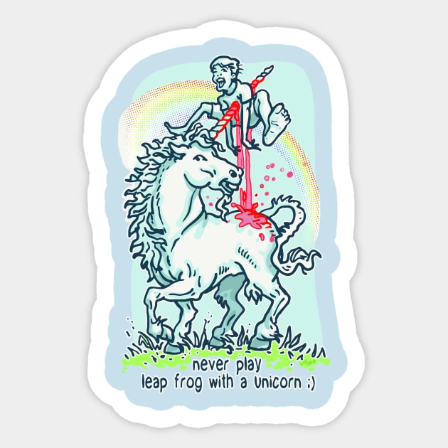 Never Leap Frog A Unicorn Sticker by Mudge